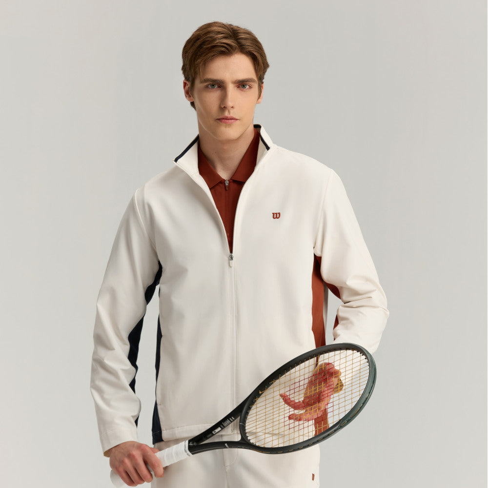 Wilson Depth Shot Track Suit 男款 服飾 外套 沙色/辣紅色