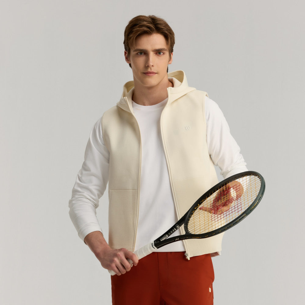 Wilson Depth Shot Track Suit 男款 服飾 外套 沙色/辣紅色