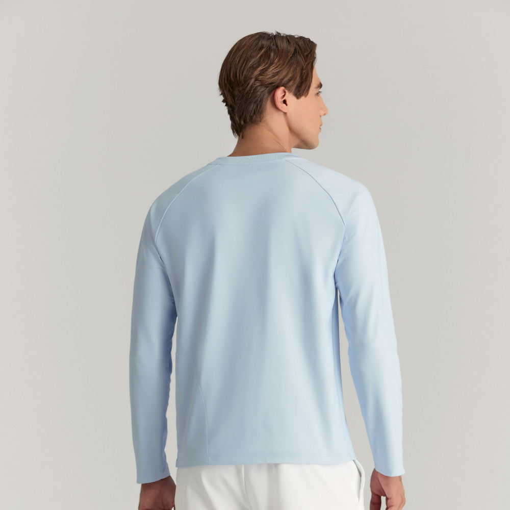 Wilson Active Ls Tee V2 男款 服飾 長袖T恤 長春花藍/白色