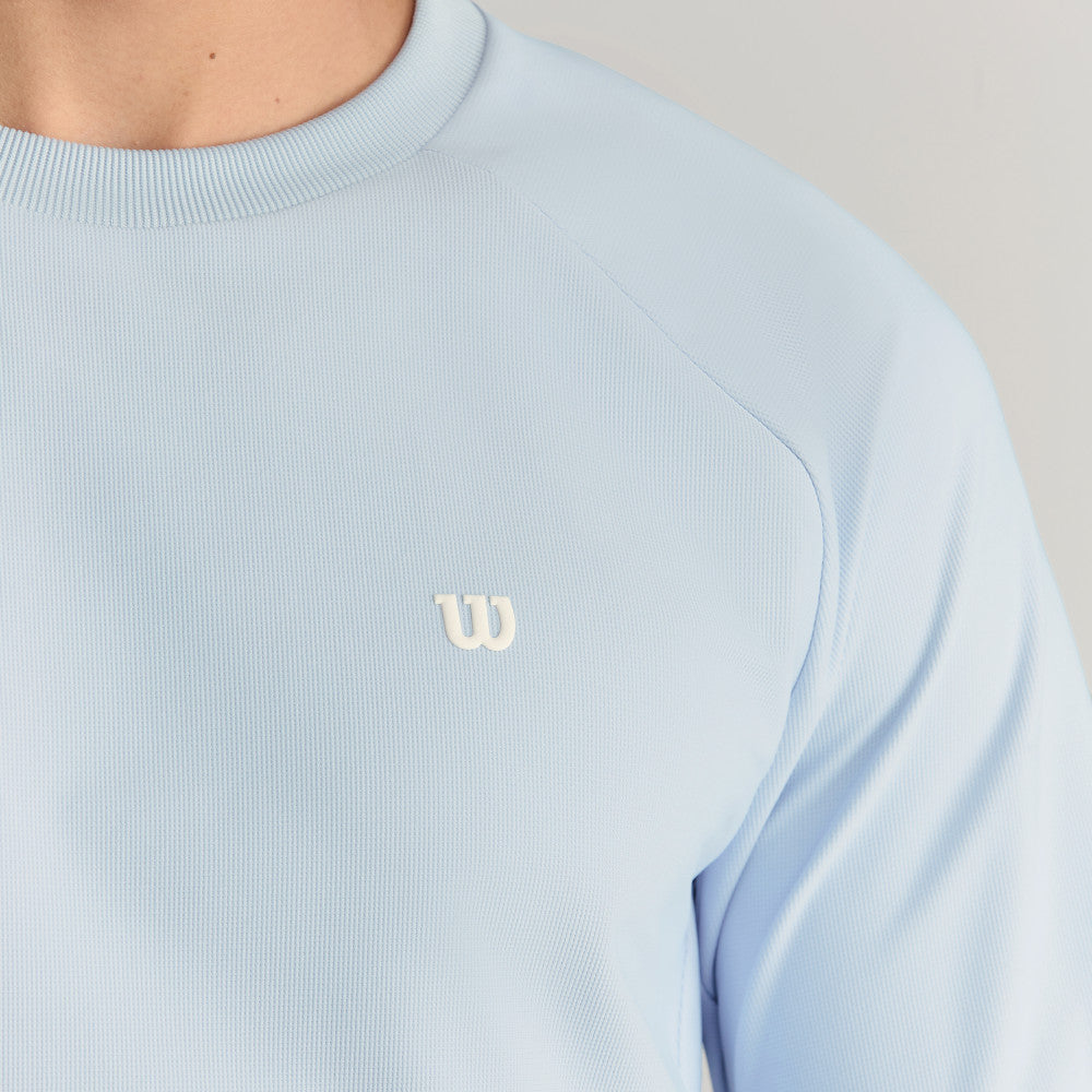 Wilson Active Ls Tee V2 男款 服飾 長袖T恤 長春花藍/白色