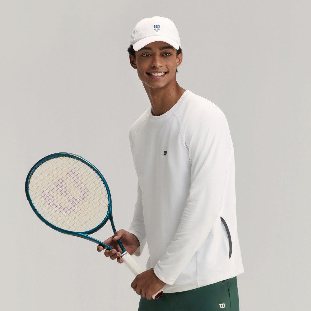 Wilson Active Ls Tee V2 男款 服飾 長袖T恤 長春花藍/白色