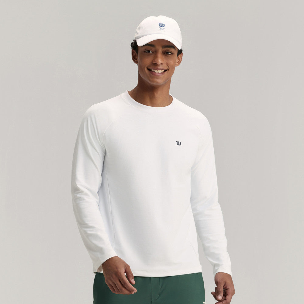 Wilson Active Ls Tee V2 男款 服飾 長袖T恤 長春花藍/白色