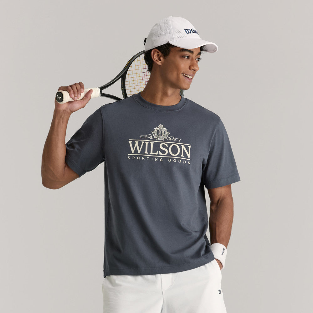 Wilson Courtview Graphic Tee 男款 服飾 短袖T恤 暮藍色/白色/沙色