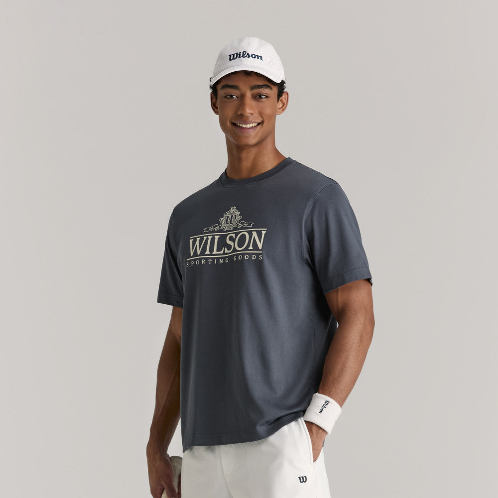 Wilson Courtview Graphic Tee 男款 服飾 短袖T恤 暮藍色/白色/沙色