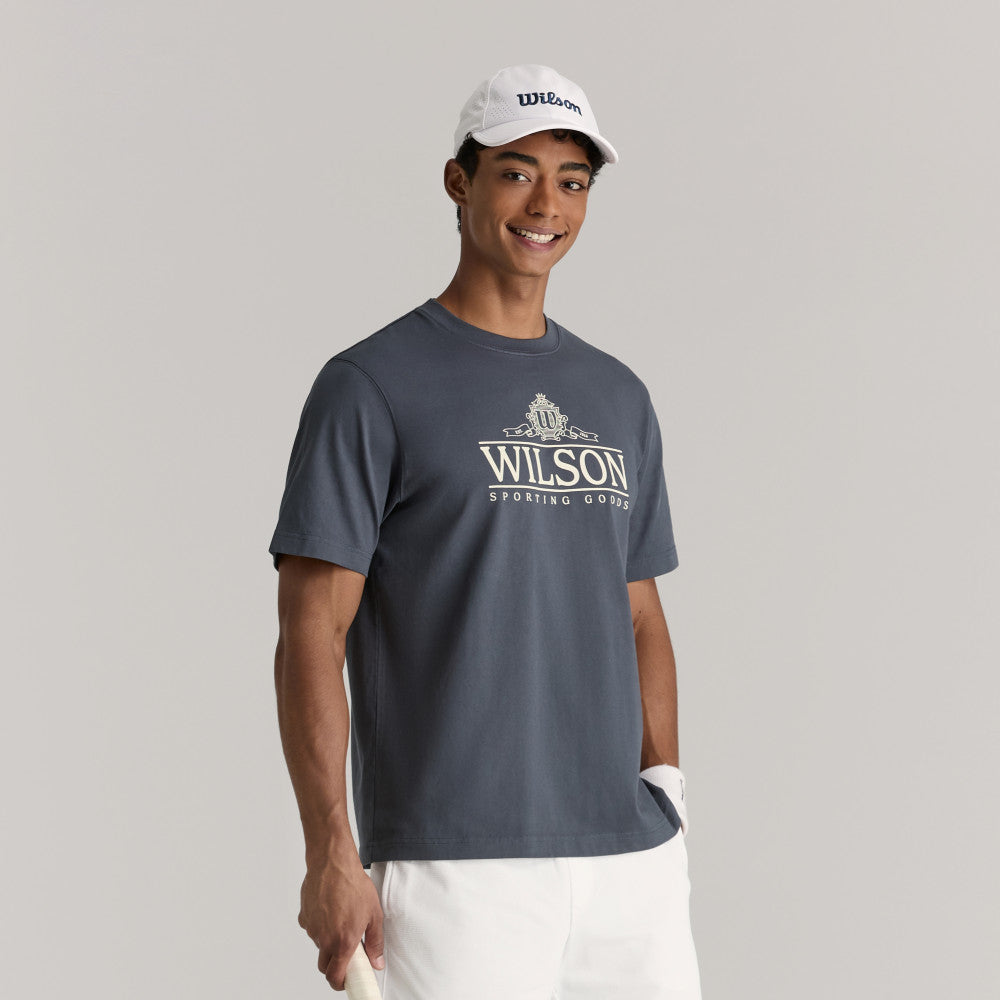 Wilson Courtview Graphic Tee 男款 服飾 短袖T恤 暮藍色/白色/沙色