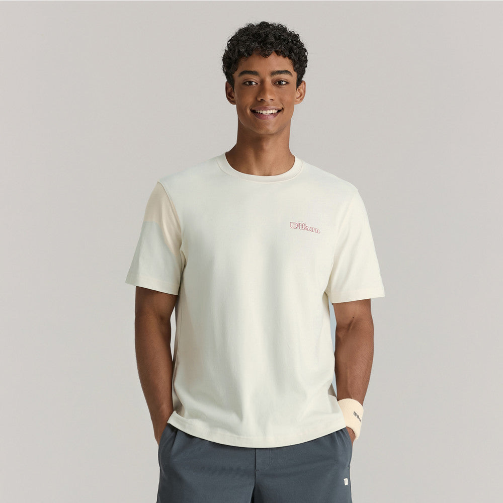 Wilson Courtview Graphic Tee 男款 服飾 短袖T恤 暮藍色/白色/沙色