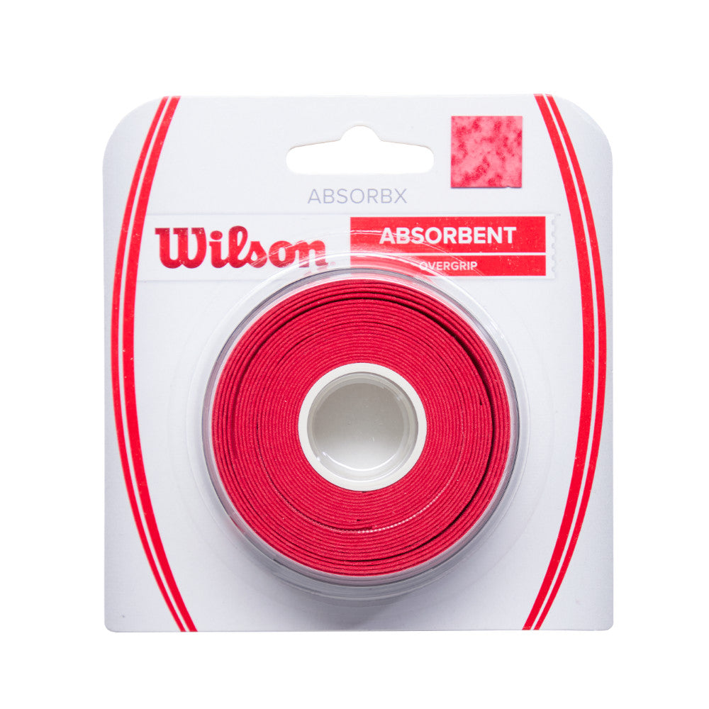 Wilson Absorbx Overgrip 3 Pack 網球 握把布 紅色