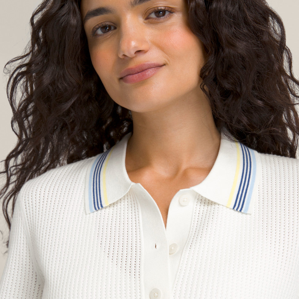 Wilson Cropped Johnny Collar Polo 女款 服飾 Polo衫 沙色