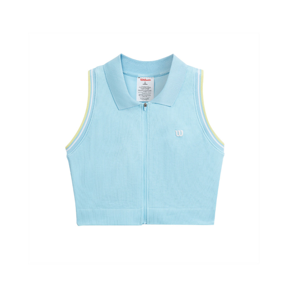 Wilson Seamless Full-Zip Tank 女款 服飾 拉鍊背心 海軍藍/檸檬黃/霧霾藍