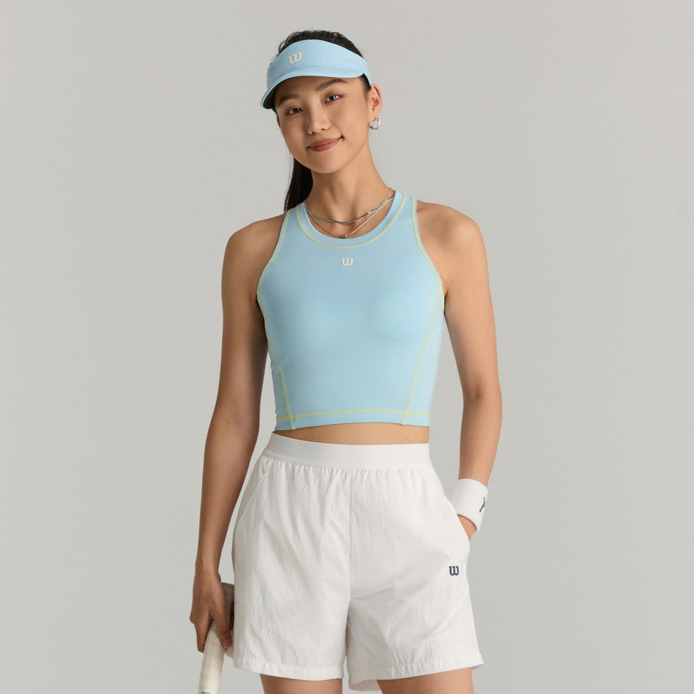 Wilson Bodyline Tank 女款 服飾 運動背心 霧霾藍/白色