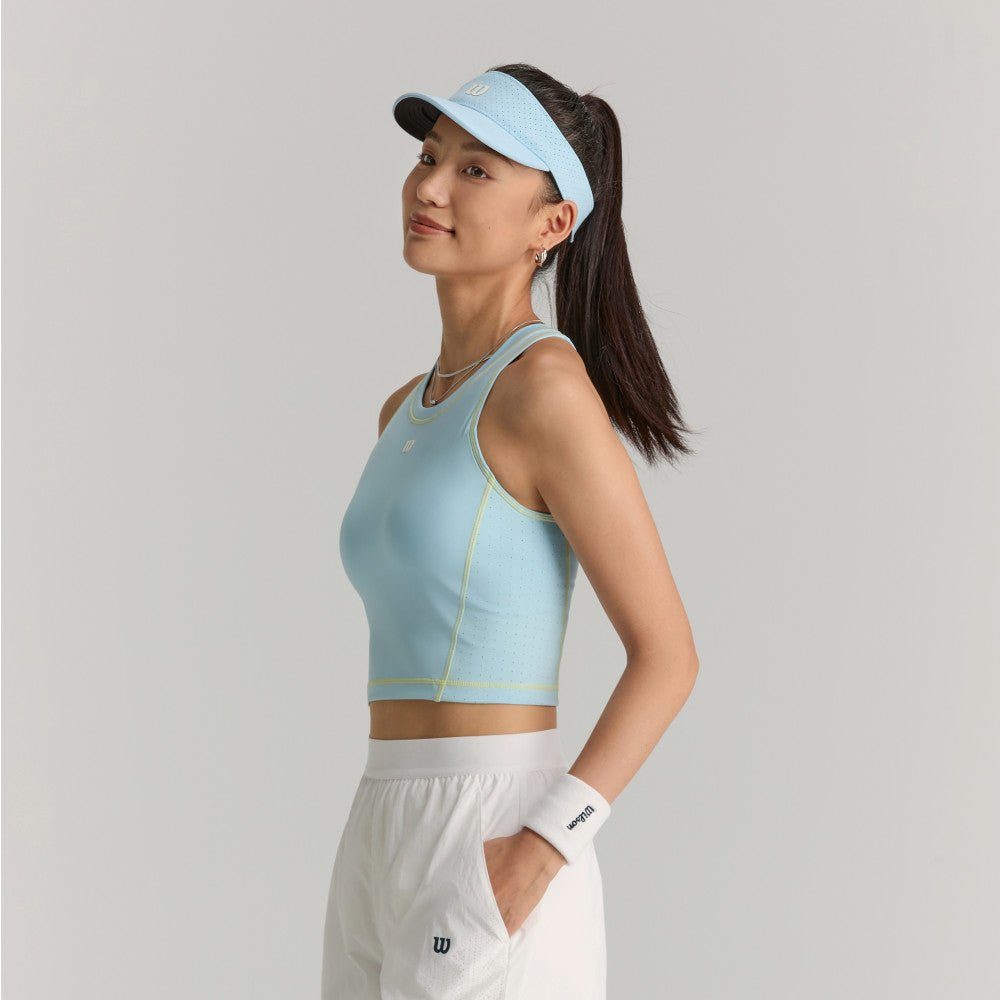 Wilson Bodyline Tank 女款 服飾 運動背心 霧霾藍/白色