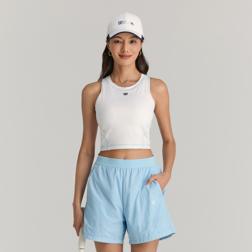 Wilson Bodyline Tank 女款 服飾 運動背心 霧霾藍/白色