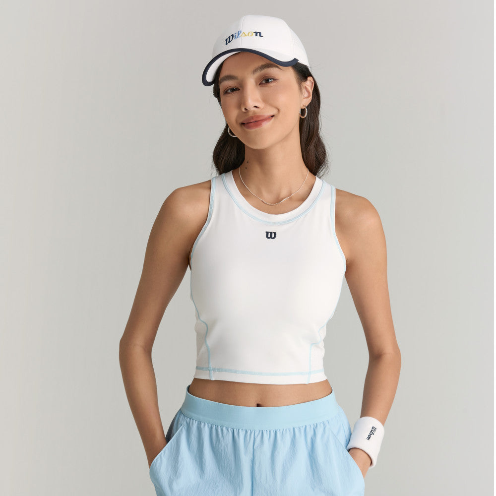 Wilson Bodyline Tank 女款 服飾 運動背心 霧霾藍/白色