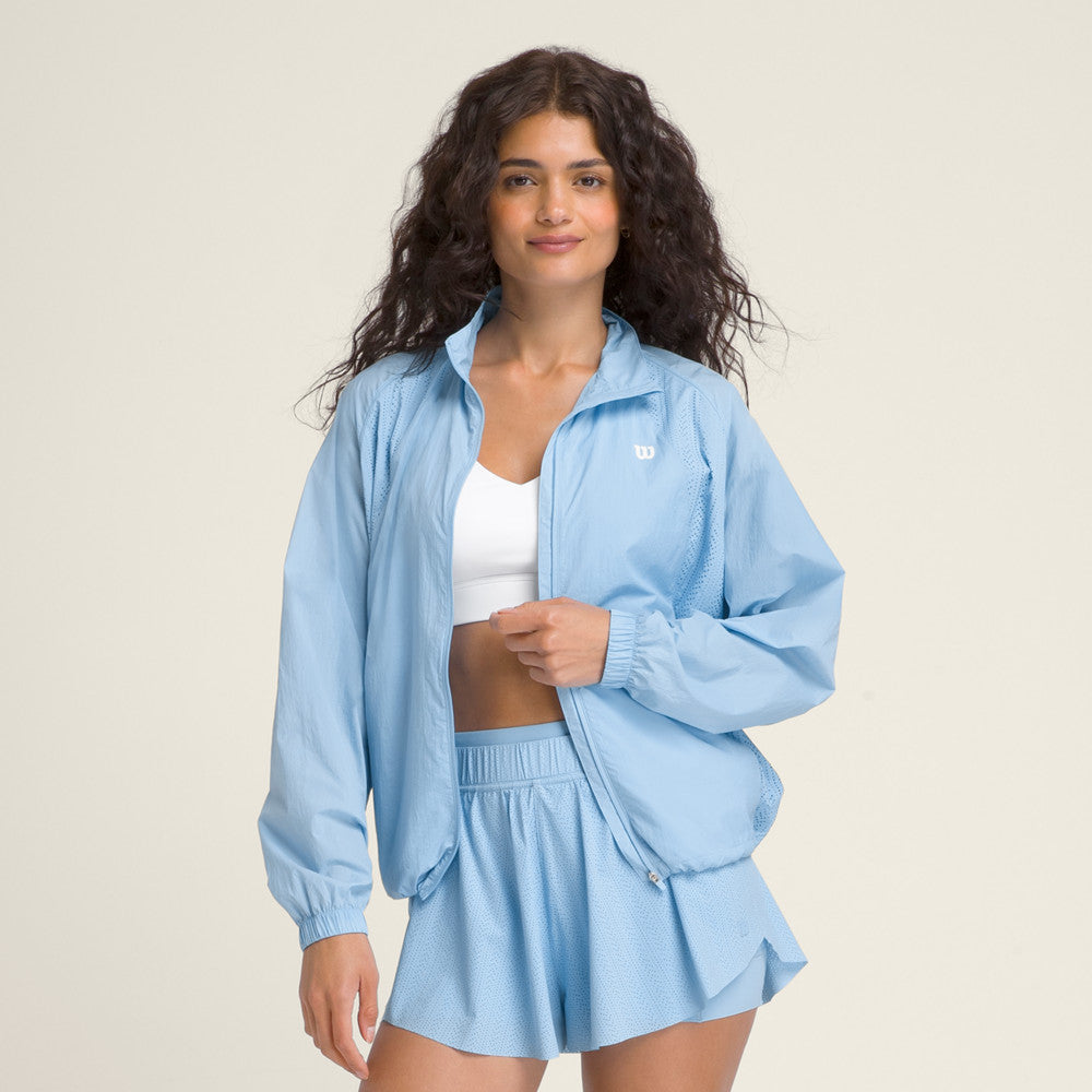 Wilson Airy Jacket 女款 服飾 外套 霧霾藍/白色