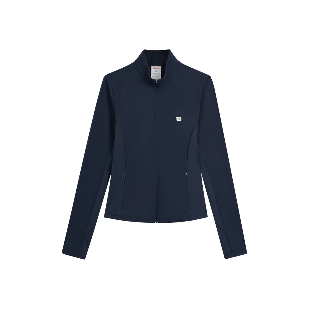 Wilson Velvety Full-Zip Knit Jacket 女款 服飾 拉鍊外套 海軍藍/沙色
