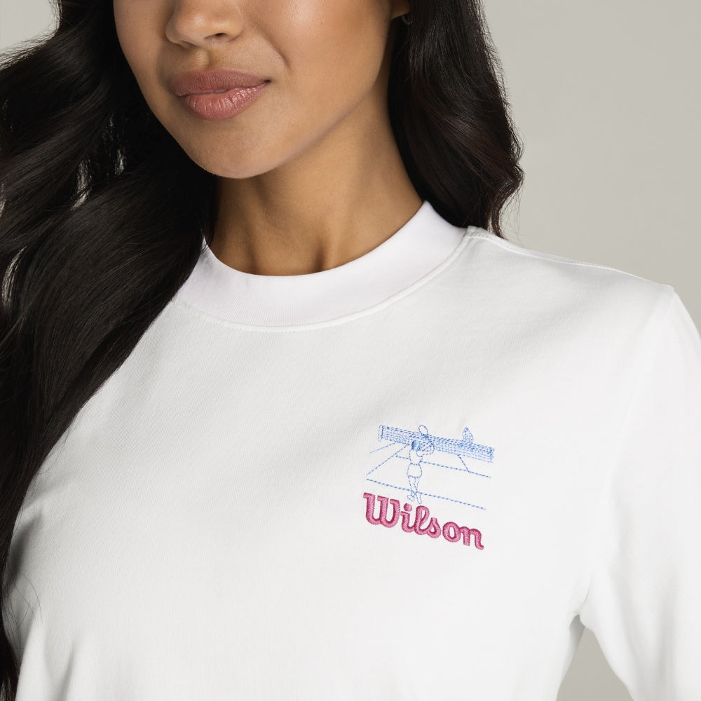 Wilson-女款-服飾-上衣-短袖T恤-白色