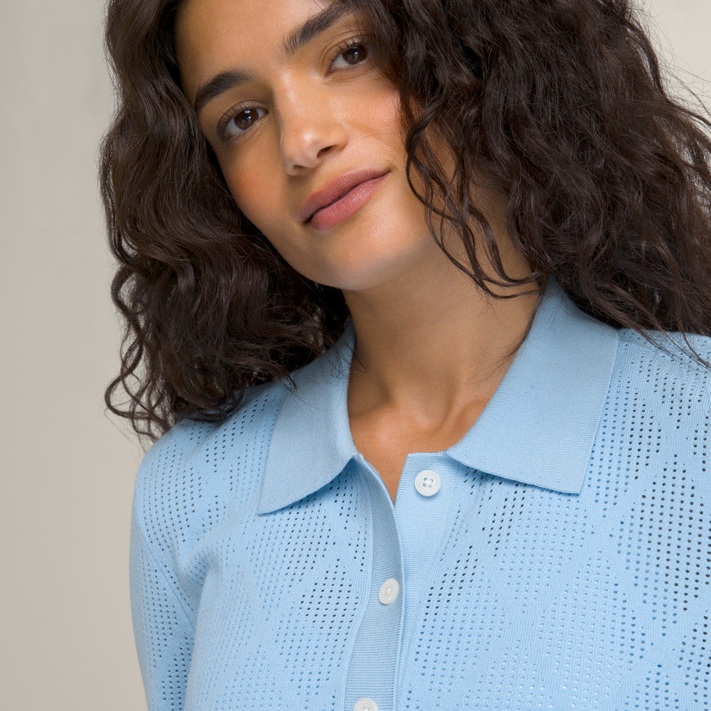 Wilson-女款-服飾-上衣-POLO衫-天空藍