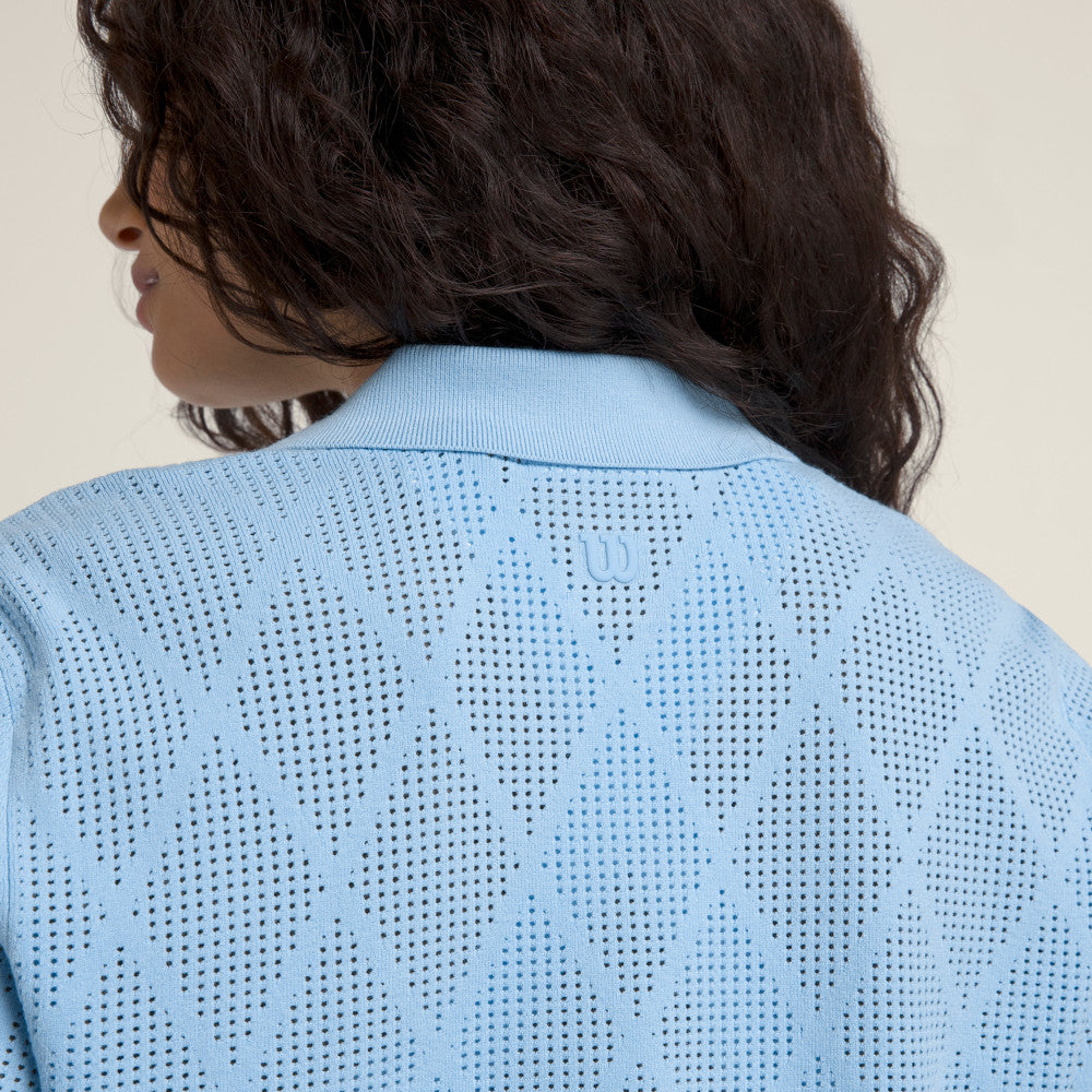 Wilson-女款-服飾-上衣-POLO衫-天空藍