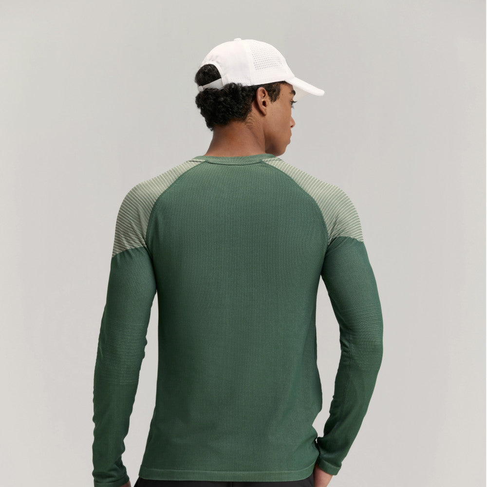 Wilson Court Ready Ls Tee 男款 服飾 長袖T恤 黑色/梧桐樹綠