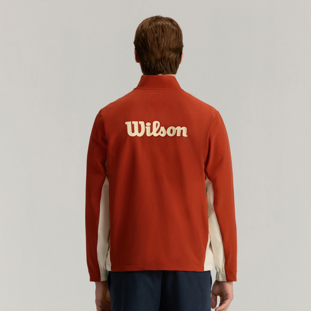Wilson Depth Shot Track Suit 男款 服飾 外套 沙色/辣紅色