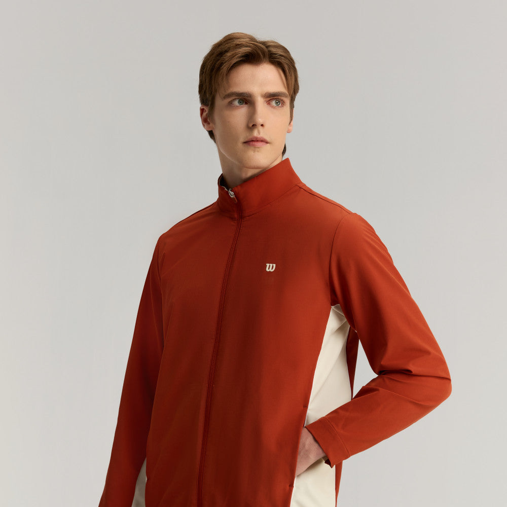 Wilson Depth Shot Track Suit 男款 服飾 外套 沙色/辣紅色