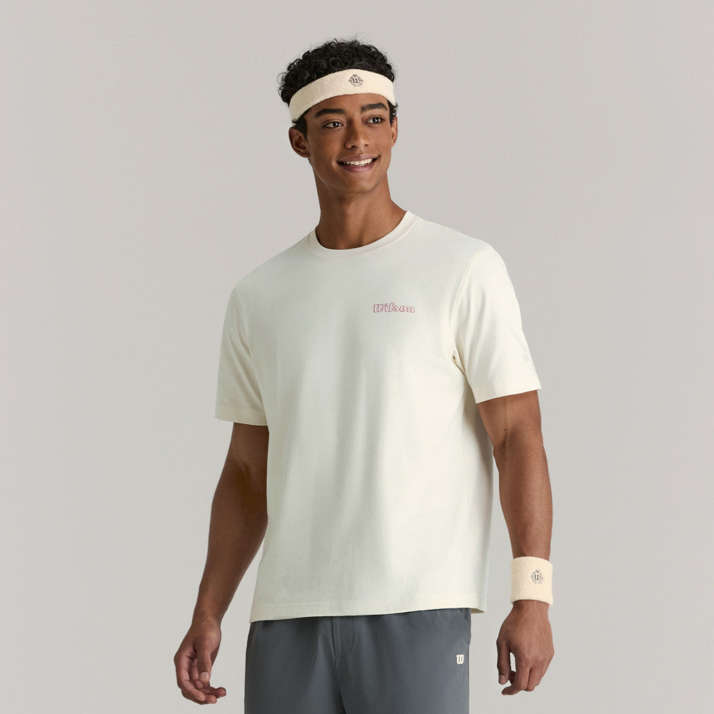 Wilson Courtview Graphic Tee 男款 服飾 短袖T恤 暮藍色/白色/沙色