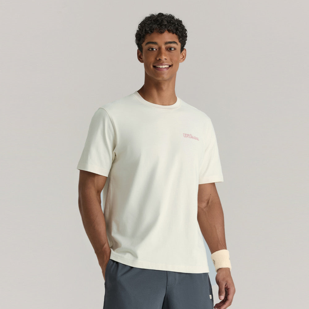 Wilson Courtview Graphic Tee 男款 服飾 短袖T恤 暮藍色/白色/沙色