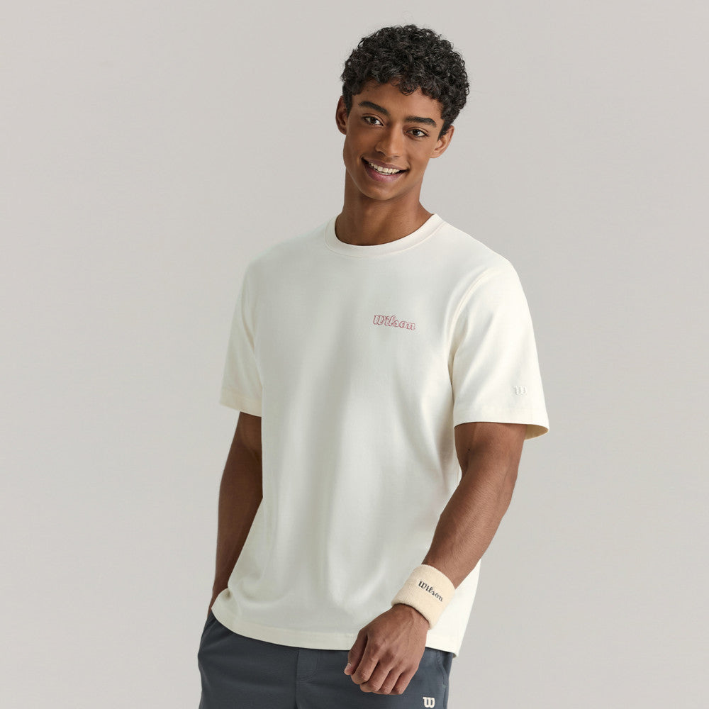 Wilson Courtview Graphic Tee 男款 服飾 短袖T恤 暮藍色/白色/沙色