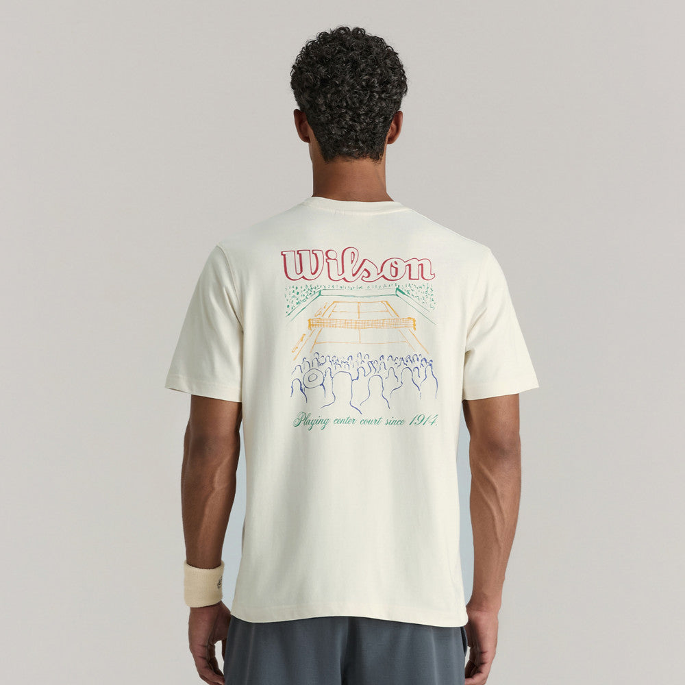 Wilson Courtview Graphic Tee 男款 服飾 短袖T恤 暮藍色/白色/沙色