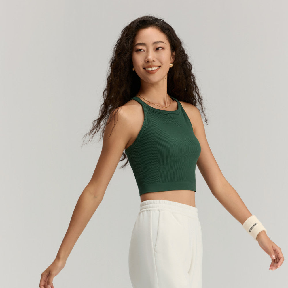 Wilson On The Daily Brami 女款 服飾 運動背心 長春花藍/梧桐樹綠