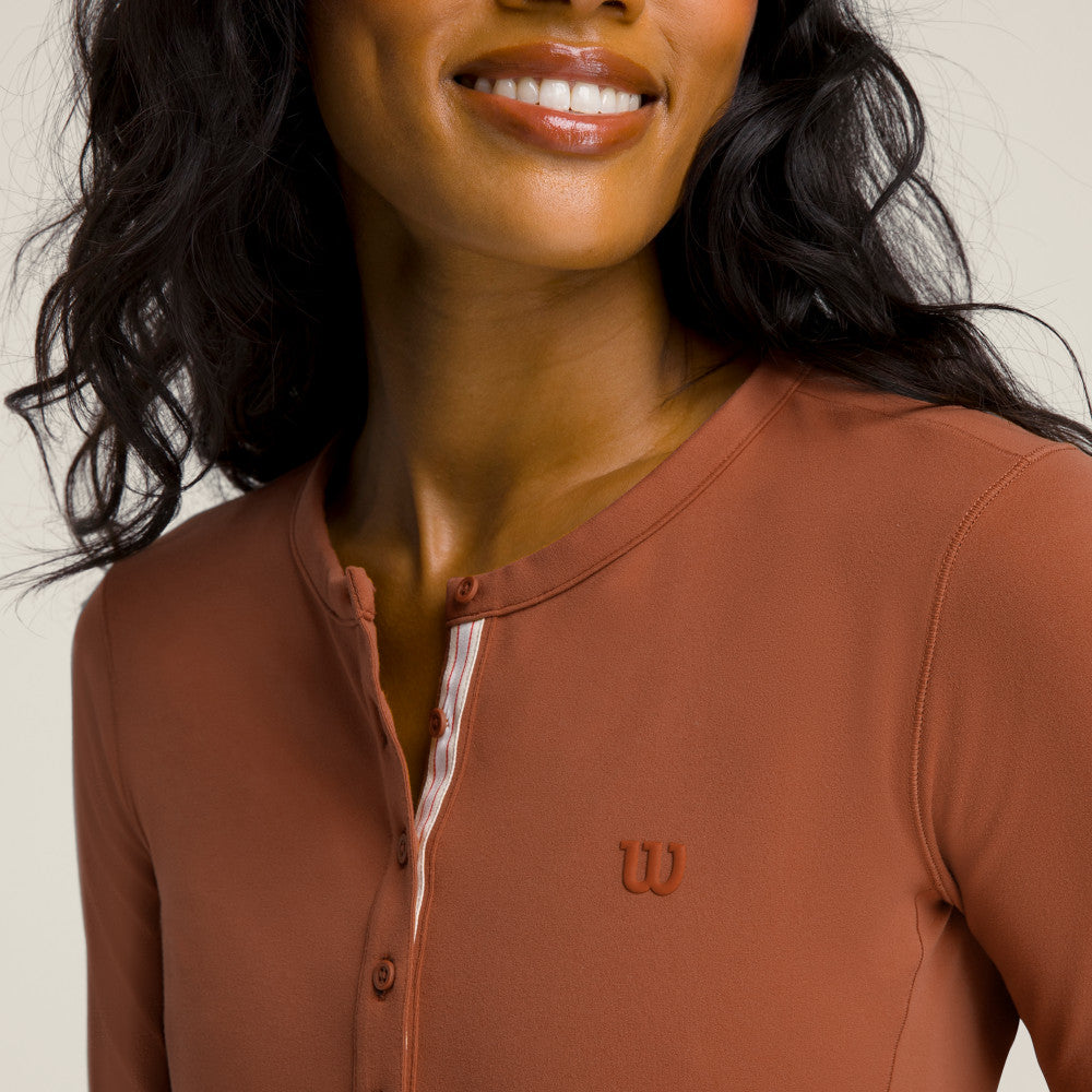 Wilson Linden Henley 女款 服飾 亨利領上衣 咖啡色/沙色