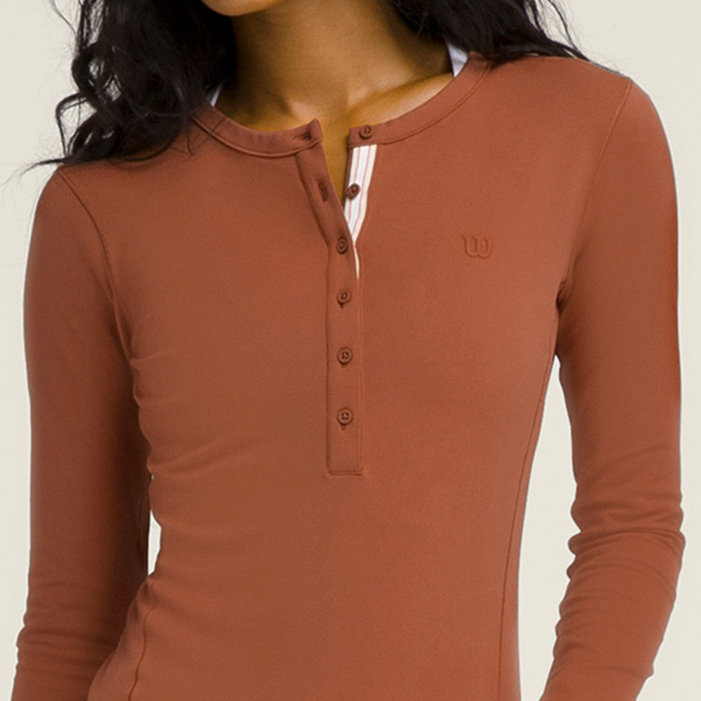 Wilson Linden Henley 女款 服飾 亨利領上衣 咖啡色/沙色