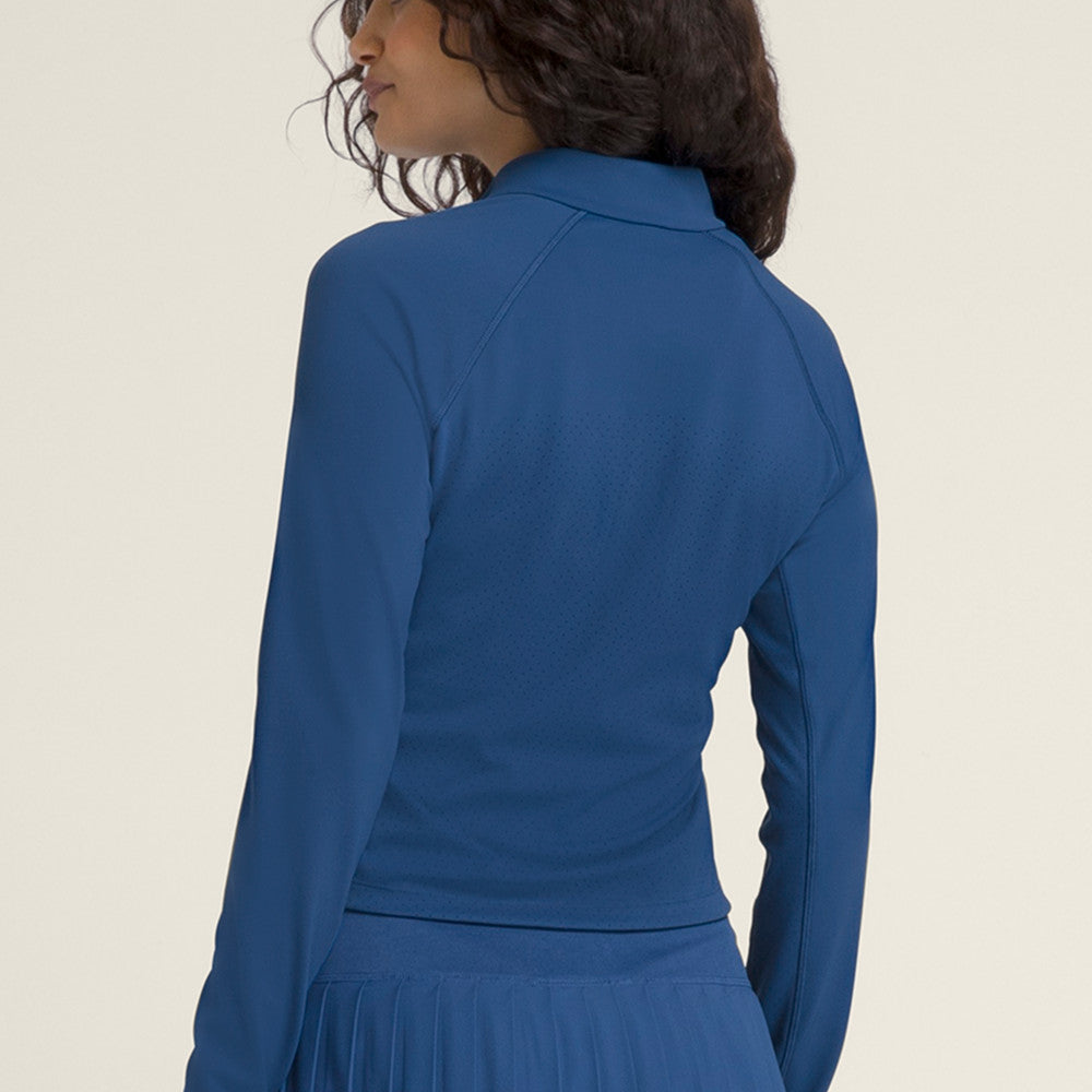 Wilson Laser Lace Half-Zip 女款 服飾 半拉鍊上衣 藍色/白色