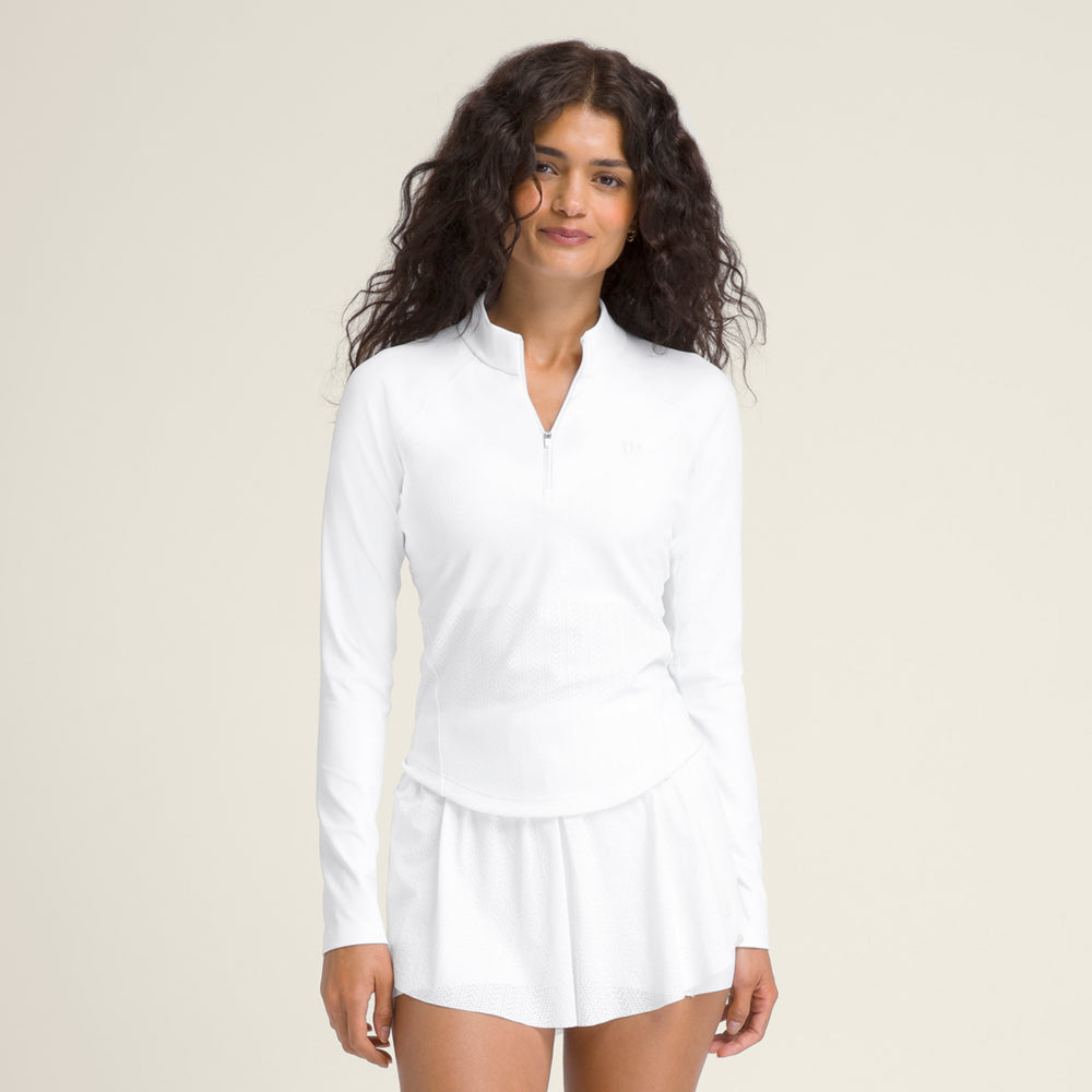 Wilson Laser Lace Half-Zip 女款 服飾 半拉鍊上衣 藍色/白色