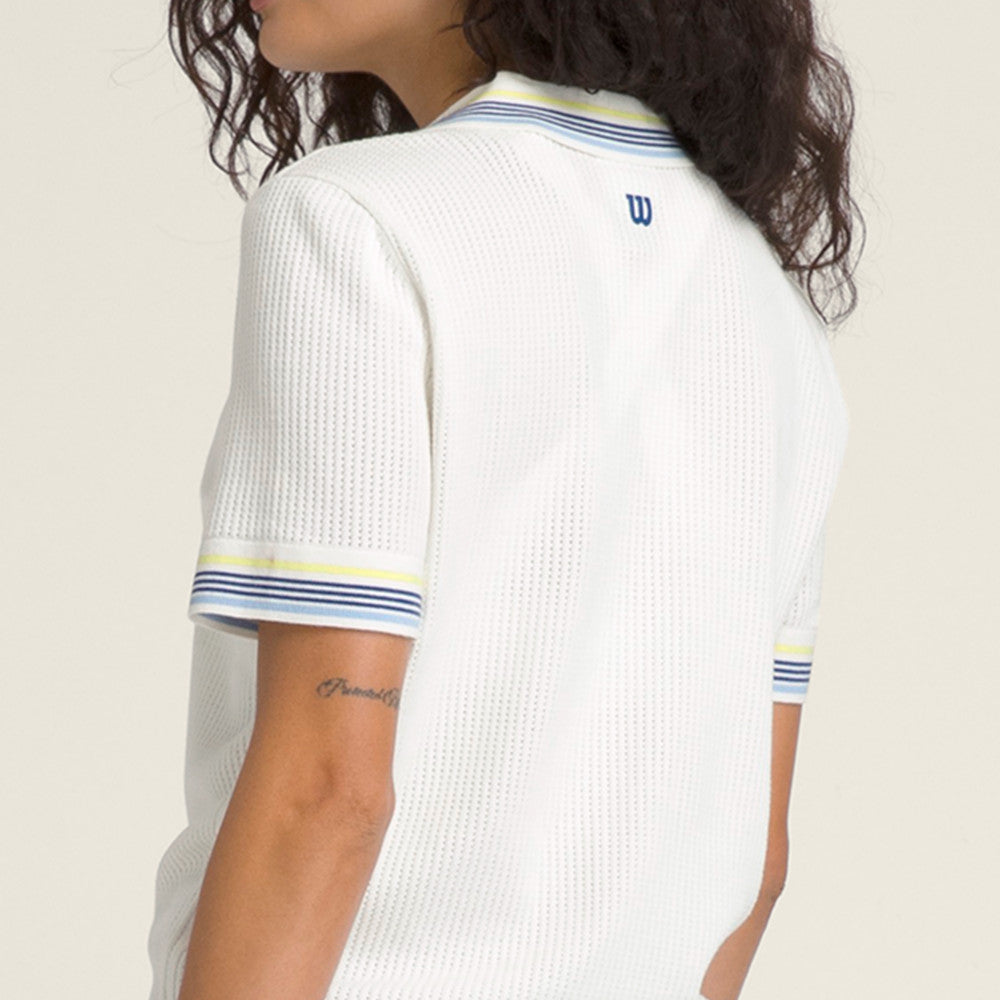 Wilson Cropped Johnny Collar Polo 女款 服飾 Polo衫 沙色