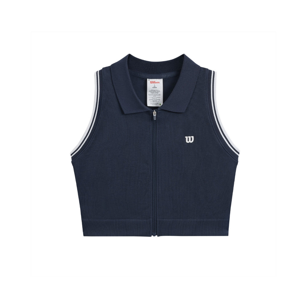 Wilson Seamless Full-Zip Tank 女款 服飾 拉鍊背心 海軍藍/檸檬黃/霧霾藍