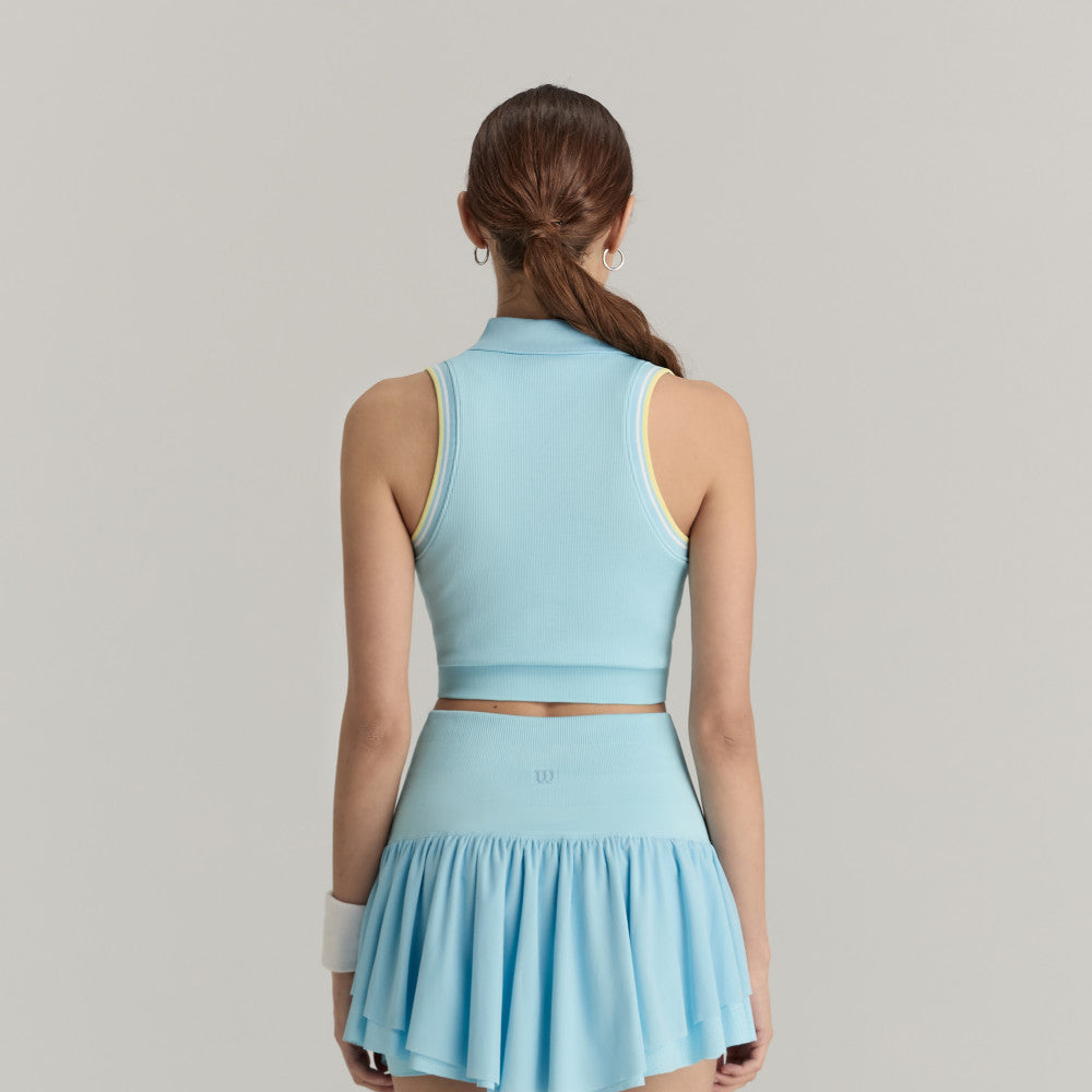 Wilson Seamless Full-Zip Tank 女款 服飾 拉鍊背心 海軍藍/檸檬黃/霧霾藍