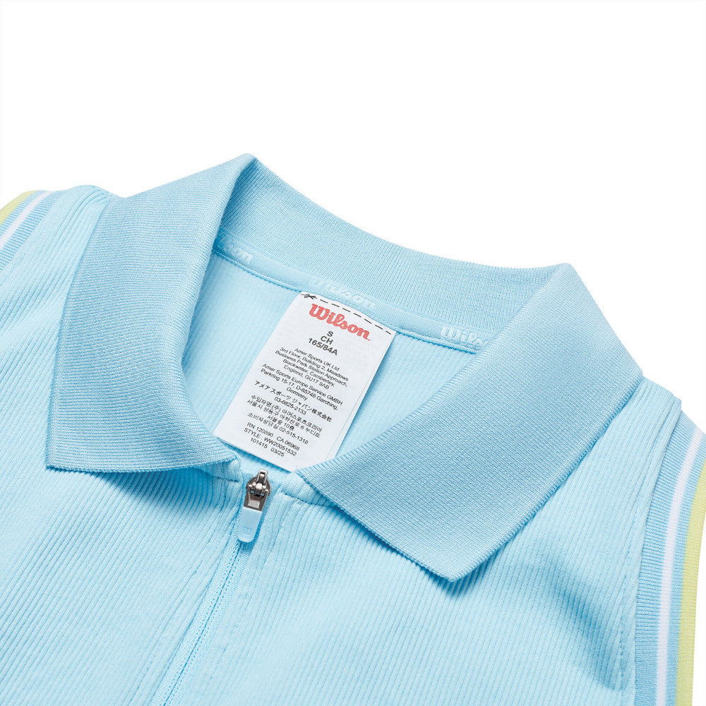 Wilson Seamless Full-Zip Tank 女款 服飾 拉鍊背心 海軍藍/檸檬黃/霧霾藍