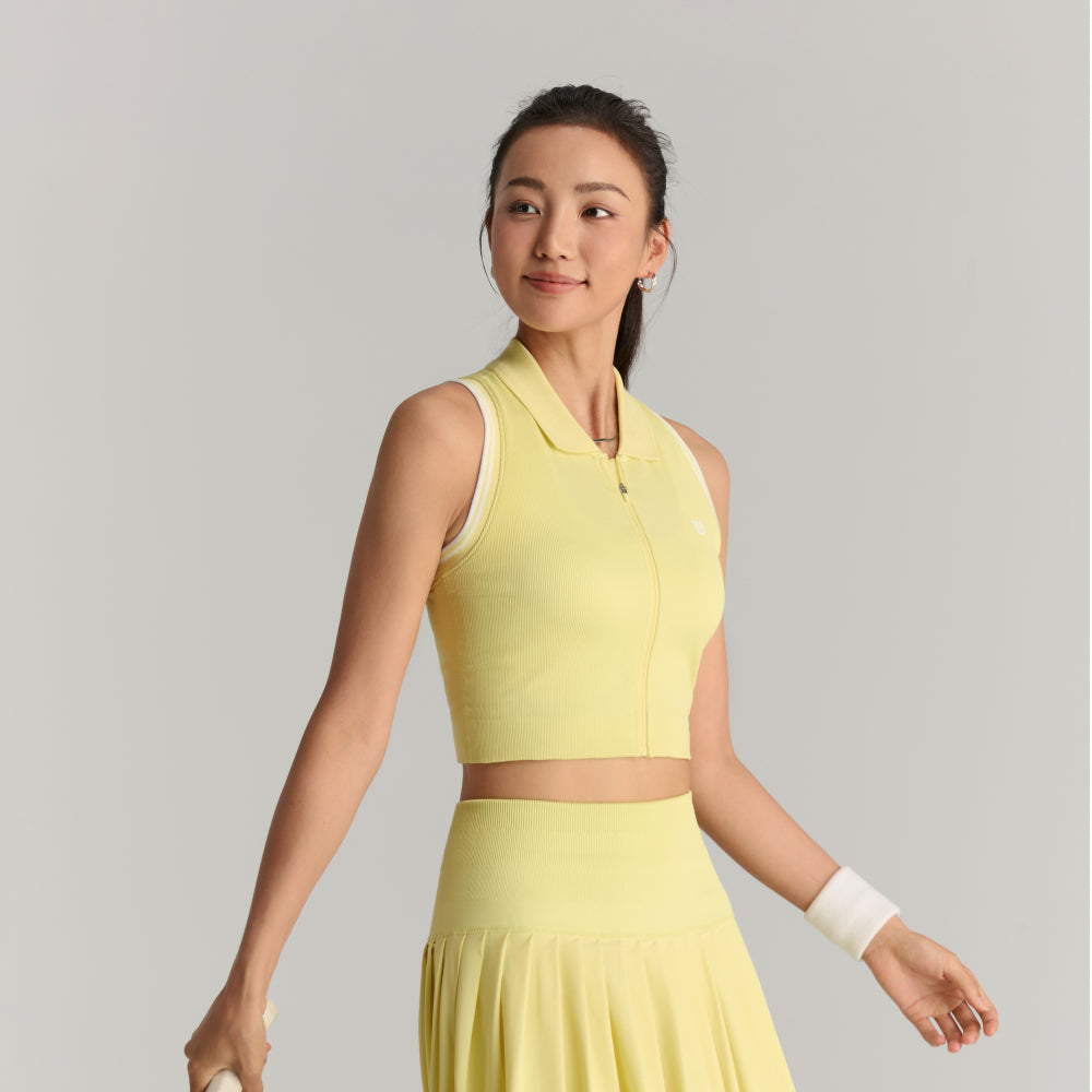 Wilson Seamless Full-Zip Tank 女款 服飾 拉鍊背心 海軍藍/檸檬黃/霧霾藍