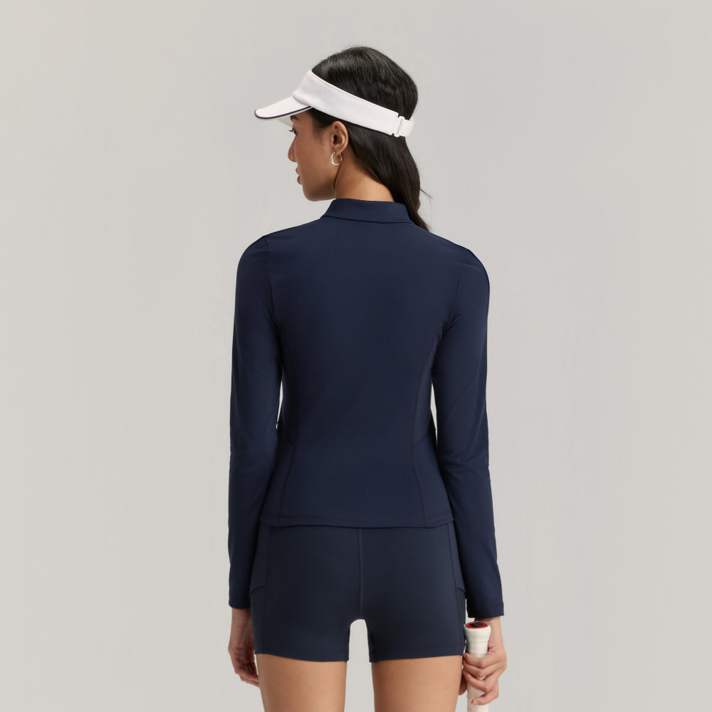 Wilson Velvety Ls Tee 女款 服飾 長袖T恤 海軍藍/長春花藍