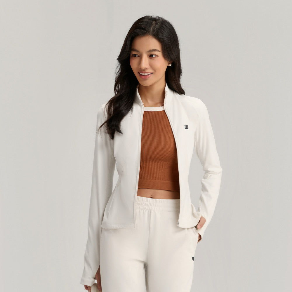 Wilson Velvety Full-Zip Knit Jacket 女款 服飾 拉鍊外套 海軍藍/沙色