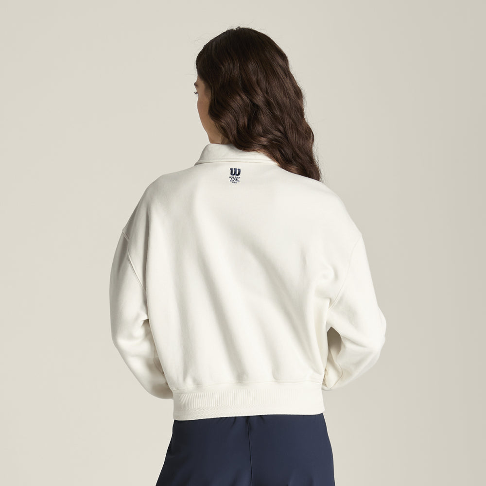 Wilson-女款-服飾-上衣-大學T-白色
