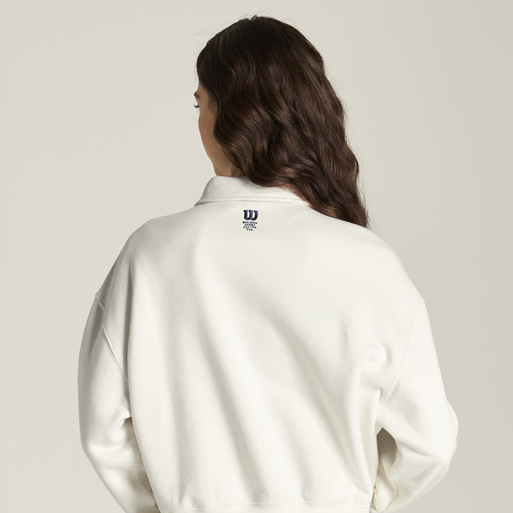 Wilson-女款-服飾-上衣-大學T-白色