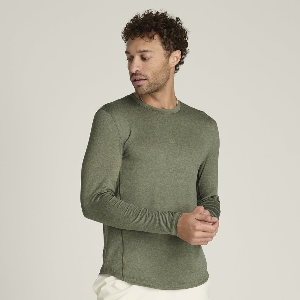 Wilson-男款-服飾-上衣-長袖T恤-綠色