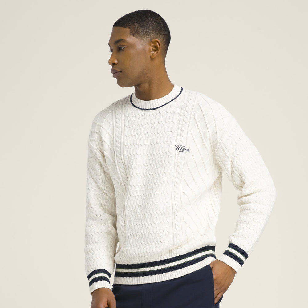 Wilson-男款-服飾-上衣-毛衣-白色