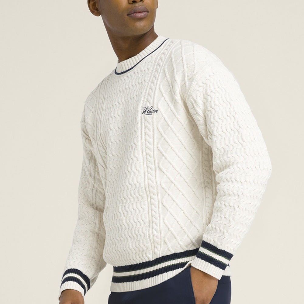 Wilson-男款-服飾-上衣-毛衣-白色