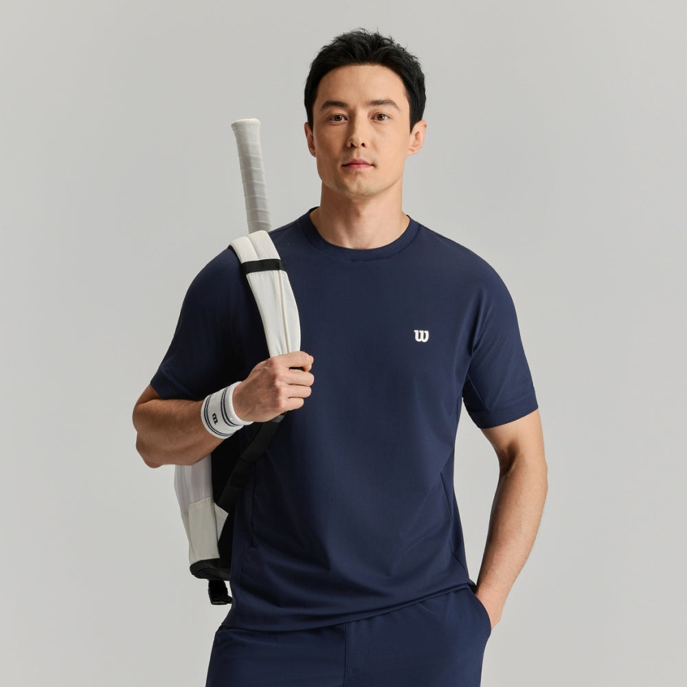 Wilson-男款-服飾-上衣-短袖T恤-海軍藍