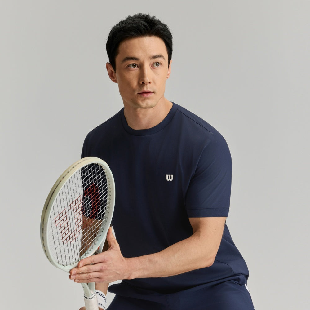 Wilson-男款-服飾-上衣-短袖T恤-海軍藍