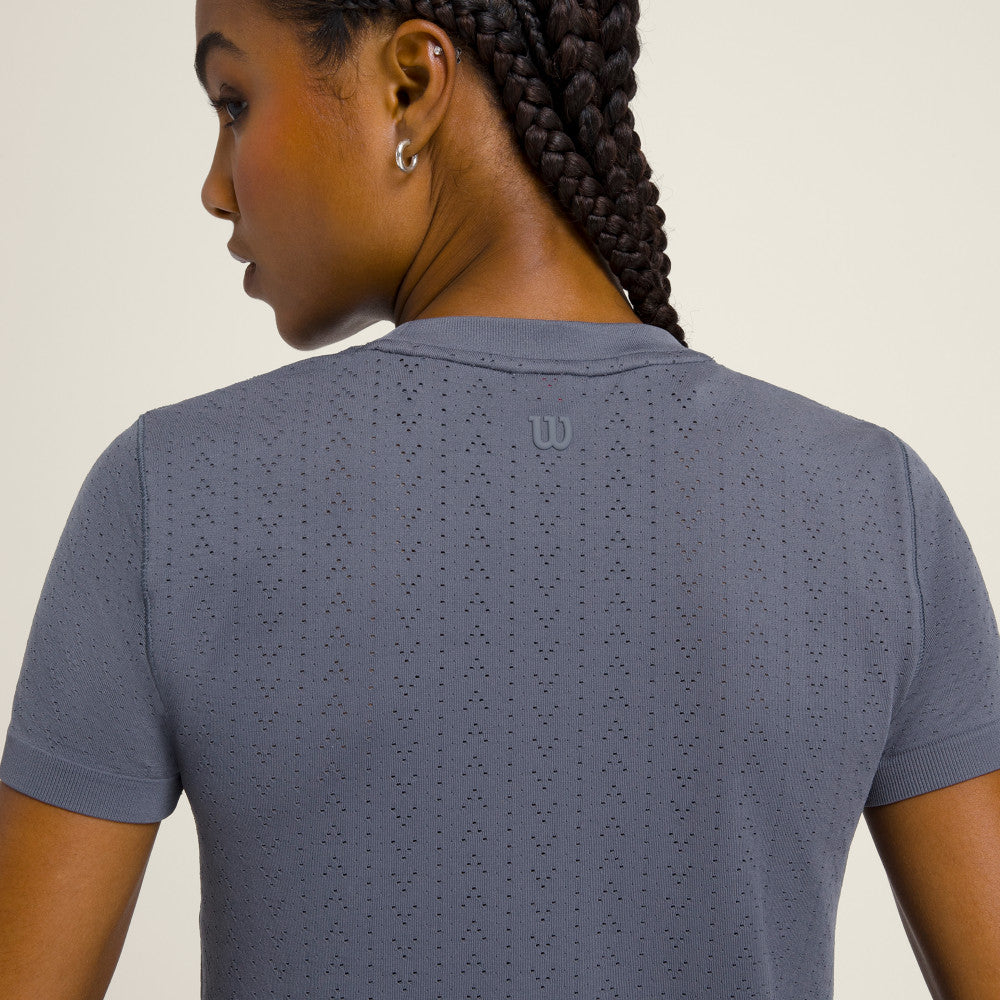Wilson-女款-服飾-上衣-短袖T恤-暮藍色