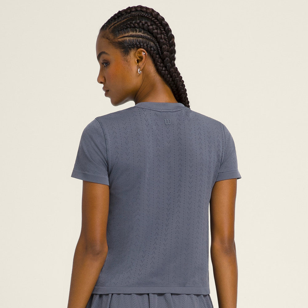 Wilson-女款-服飾-上衣-短袖T恤-暮藍色